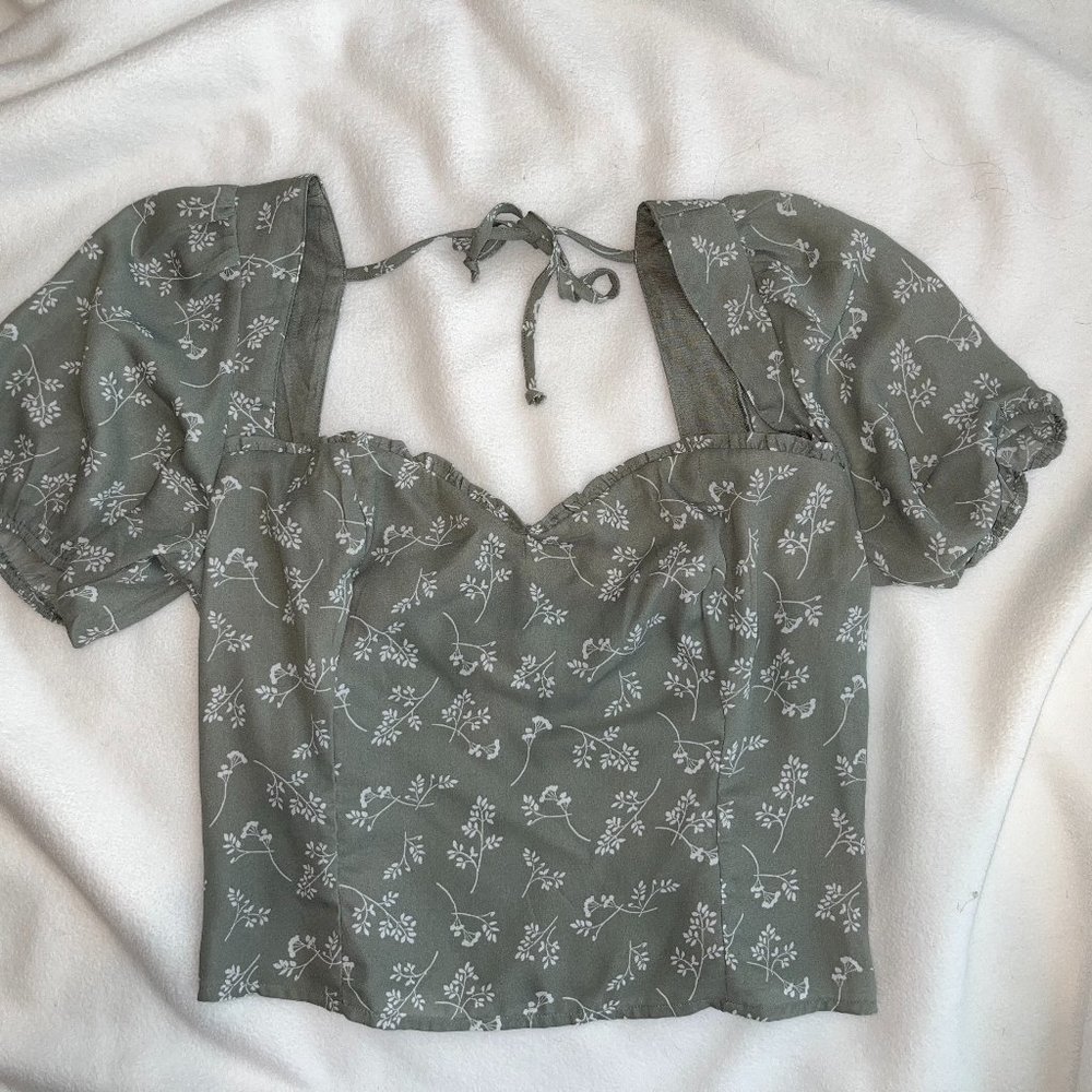 Light Green Floral Blouse